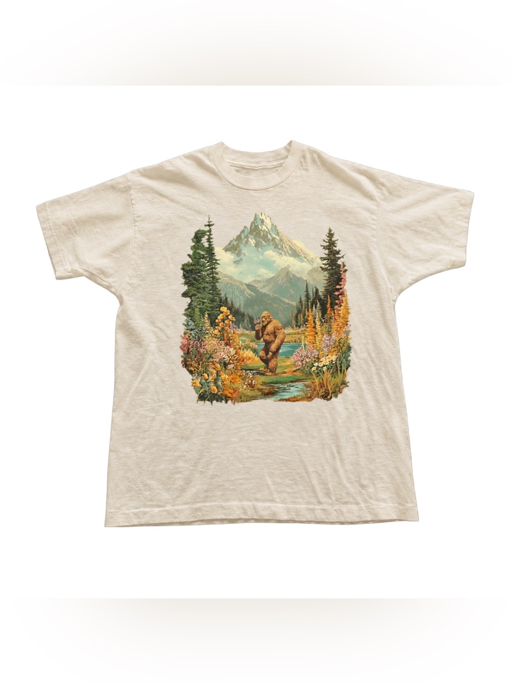Off White Bigfoot Mountain Floral Graphic Tee
